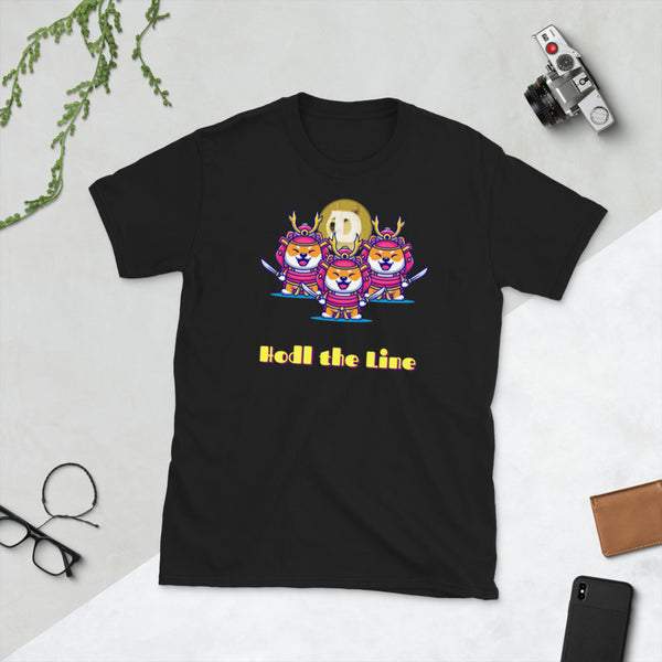 Dogecoin: Hodl The Line Short-Sleeve Unisex T-Shirt - mycryptoloot