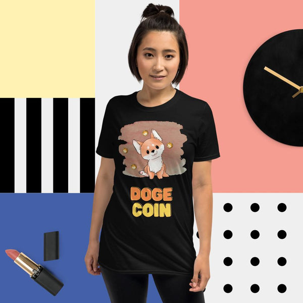 Dogecoin: Kawaii Doge Short-Sleeve Unisex T-Shirt - mycryptoloot