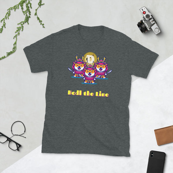 Dogecoin: Hodl The Line Short-Sleeve Unisex T-Shirt - mycryptoloot