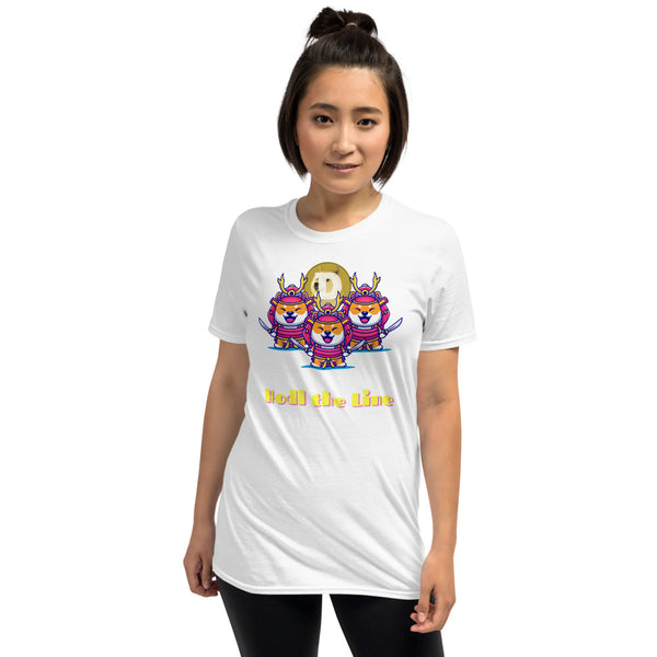 Dogecoin: Hodl The Line Short-Sleeve Unisex T-Shirt - mycryptoloot