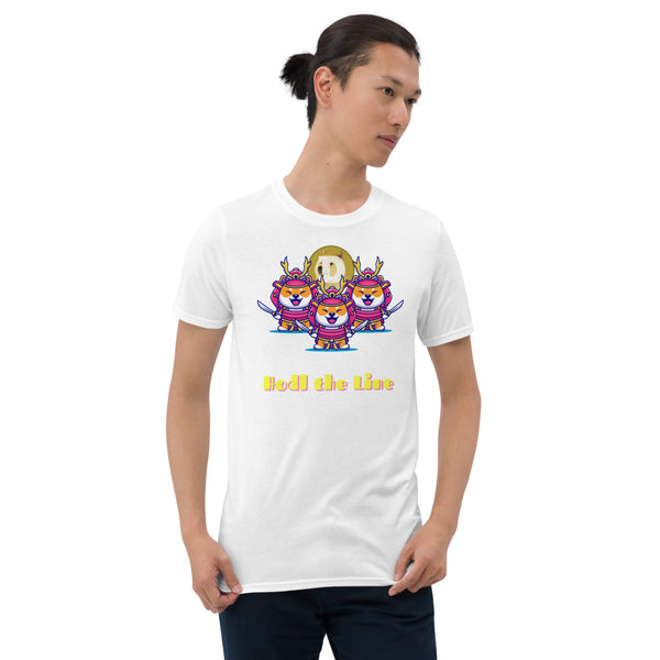 Dogecoin: Hodl The Line Short-Sleeve Unisex T-Shirt - mycryptoloot