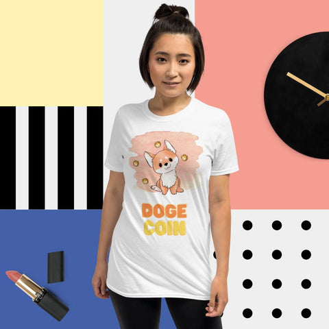 Dogecoin: Kawaii Doge Short-Sleeve Unisex T-Shirt - mycryptoloot